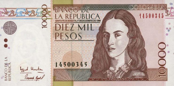 Kolumbien / Colombia P.443 10000 Pesos 17.12.1999 (1) 