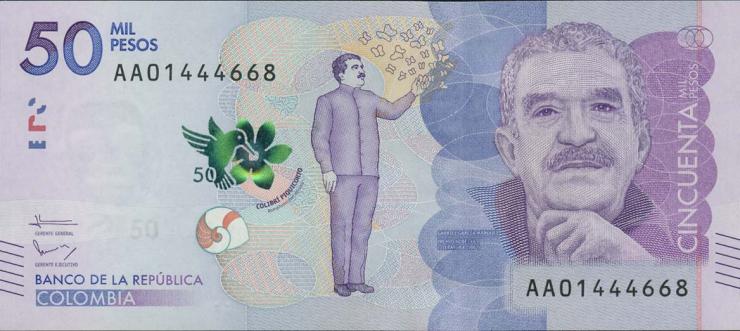 Kolumbien / Colombia P.462a 50000 Pesos 2015 (1) 