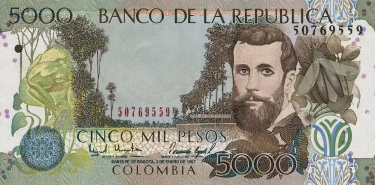 Kolumbien / Colombia P.446 5000 Pesos 2.1.1997 (1) 