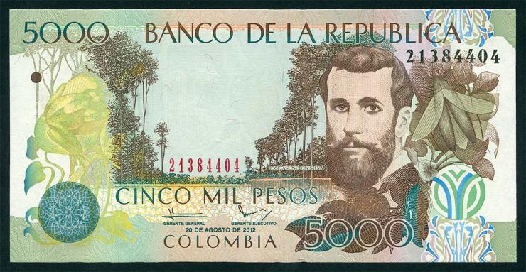 Kolumbien / Colombia P.452n 5000 Pesos 2012 (1) 