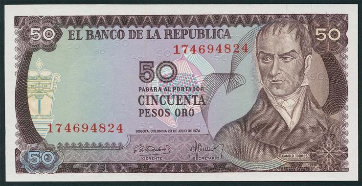 Kolumbien / Colombia P.414 50 Pesos Oro 1974 (1) 