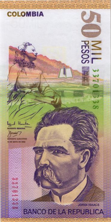 Kolumbien / Colombia P.455c 50.000 Pesos 15.5.2002 (1) 