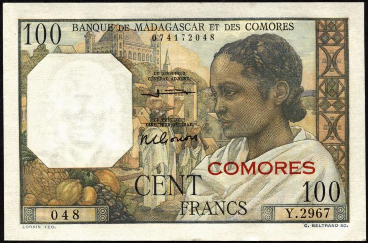Komoren / Comoros P.03b 100 Francs (1960-63) (1) 