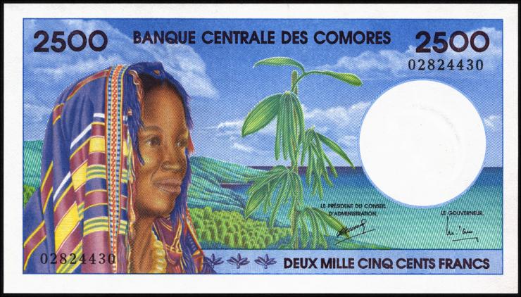 Komoren / Comoros P.13 2500 Francs (1997) (1) 