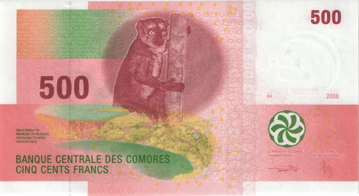 Komoren / Comoros P.15b 500 Francs 2006 (2012) (1) 