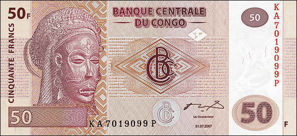 Kongo / Congo P.097 50 Francs 2007 (1) 