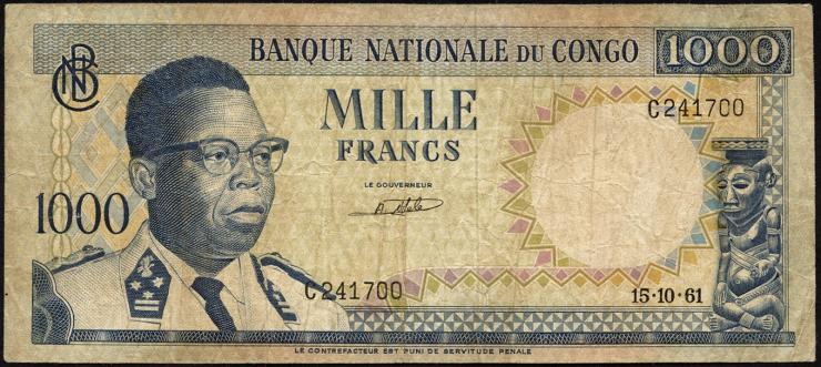 Kongo / Congo P.008 1000 Francs 1961 (4) 