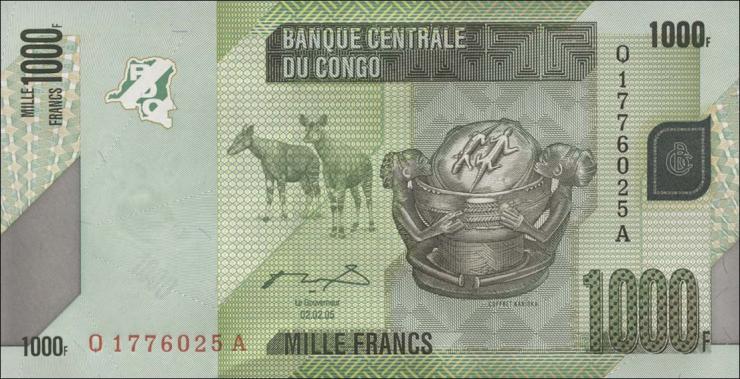 Kongo / Congo P.101a 1000 Francs 2005 (2012) (1) 