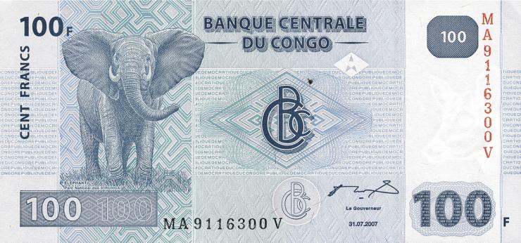 Kongo / Congo P.098 100 Francs 2007 (1) 