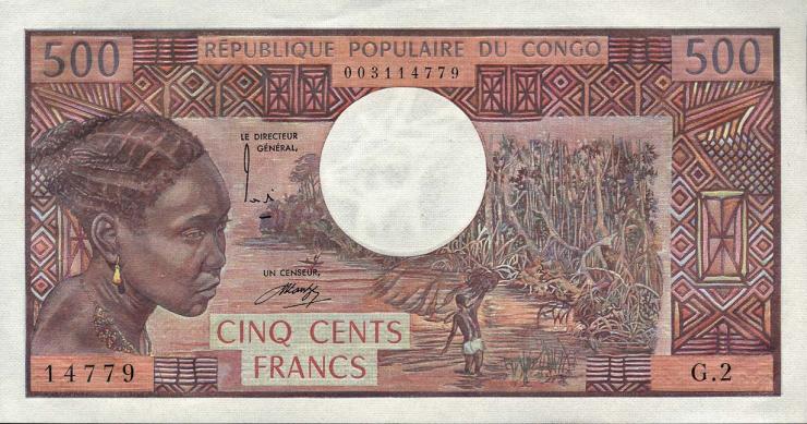 VR Kongo / Congo Republic P.02a 500 Francs (1974) (1) 