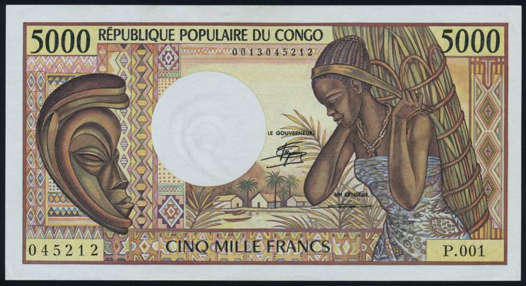 VR Kongo / Congo Republic P.06a 5000 Francs (1984) (1) 