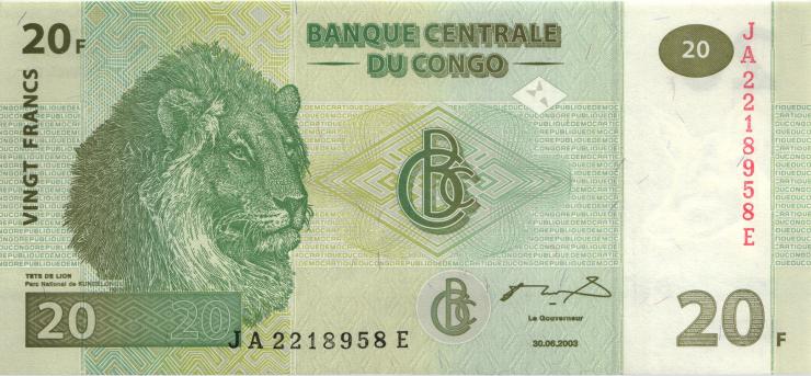 Kongo / Congo P.094 20 Francs 2003 (1) 