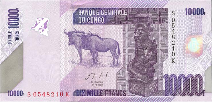 Kongo / Congo P.103c 10.000 Francs 2020 (1) 