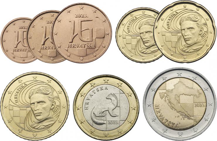 Kroatien Eurokursmünzen 2023 (lose) 