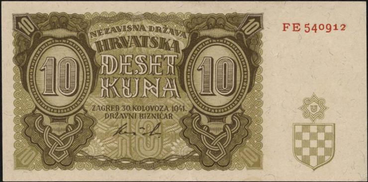 Kroatien / Croatia P.05b 10 Kuna 1941 (1/1-) 