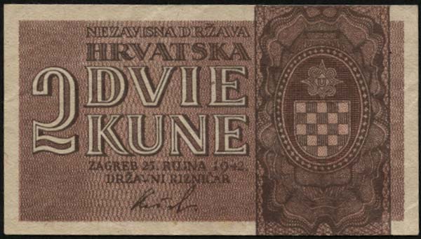 Kroatien / Croatia P.08a 2 Kuna 1942 (3) 