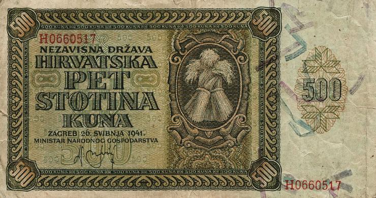Kroatien / Croatia P.03 500 Kuna 1941 (3) 