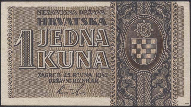 Kroatien / Croatia P.07a 1 Kuna 1942 (1) 