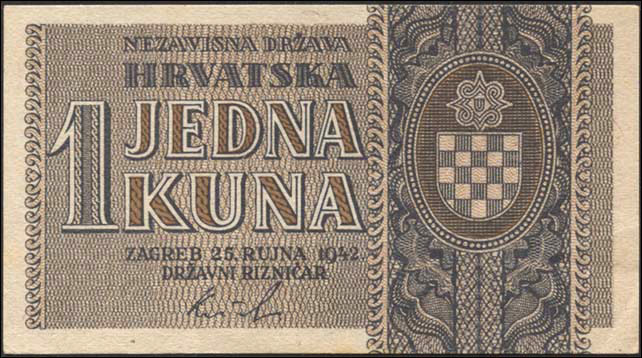 Kroatien / Croatia P.07b 1 Kuna 1942 (1) 