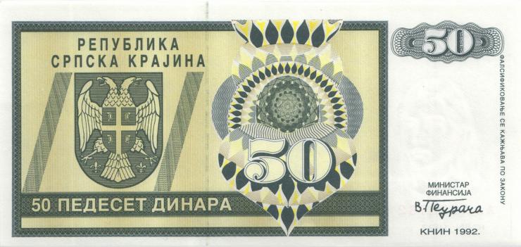 Kroatien Serb. Krajina / Croatia P.R02 50 Dinara 1992 (1) 