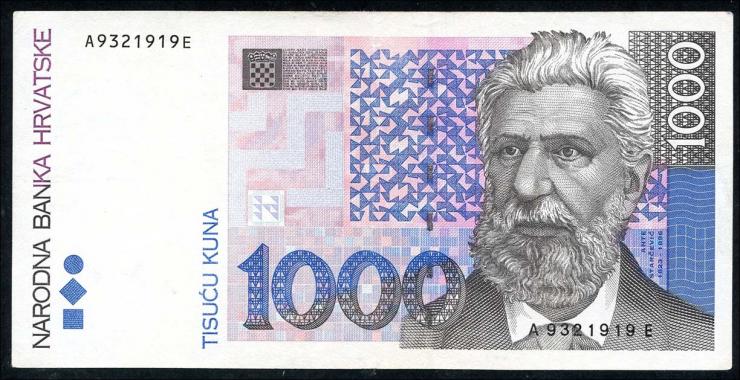 Kroatien / Croatia P.35 1.000 Kuna 1993 (2) 