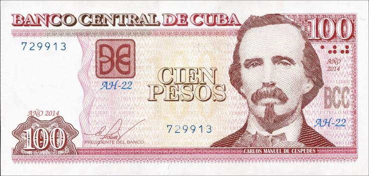 Kuba / Cuba P.129f 100 Pesos 2014 (1) 