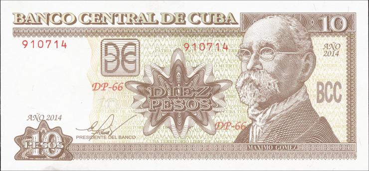 Kuba / Cuba P.117p 10 Pesos 2014 (1) 