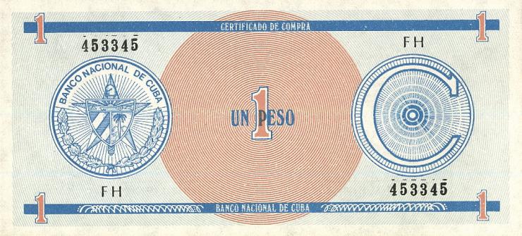 Kuba / Cuba P.FX11 1 Peso (1985) Exchange Certificate Serie C (1) 