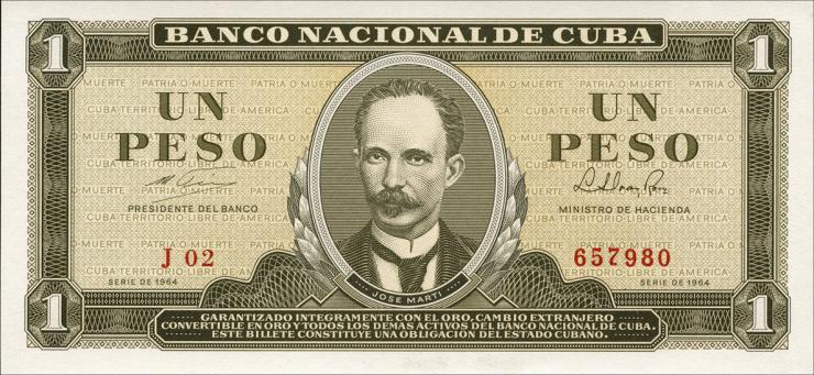 Kuba / Cuba P.094b 1 Peso 1964 (1) 