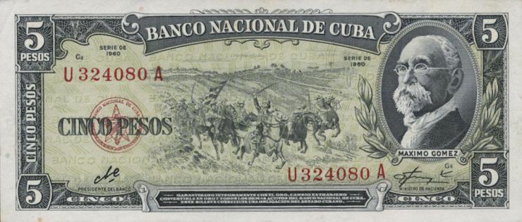 Kuba / Cuba P.091c 5 Pesos 1960 (1) 