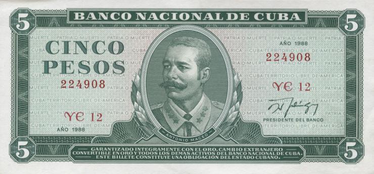 Kuba / Cuba P.103d 5 Pesos 1988 1990 (1) 