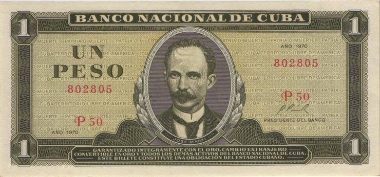Kuba / Cuba P.102a 1 Peso 1970 (1) 