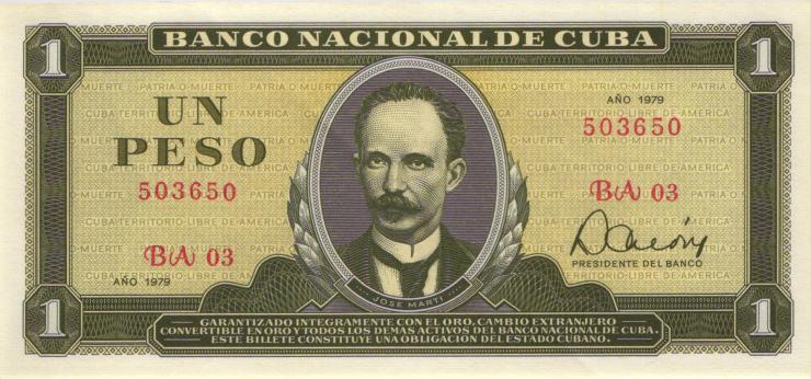 Kuba / Cuba P.102b 1 Peso 1979 - 1985 (1) 