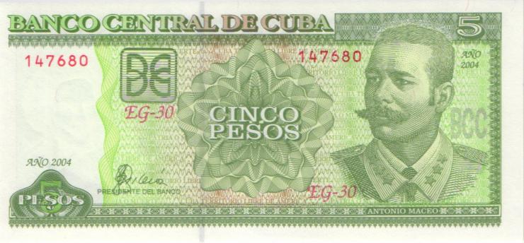 Kuba / Cuba P.116g 5 Peso 2004 (1) 