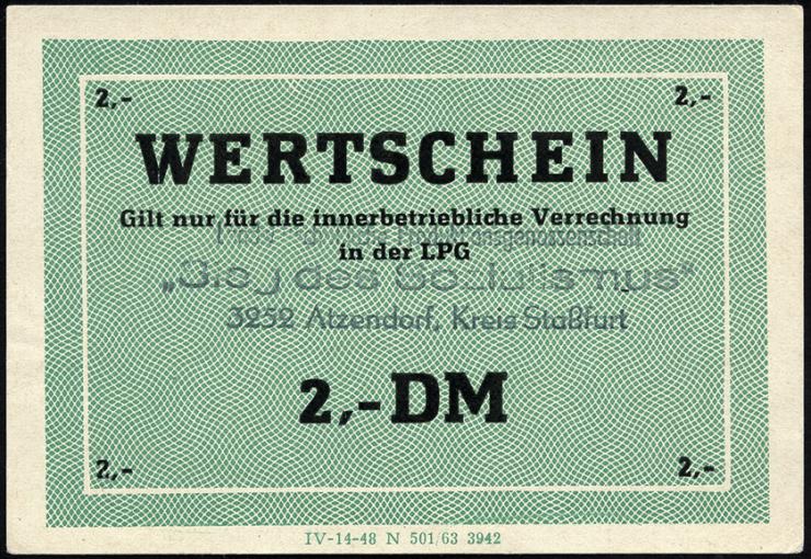 L.003a.13 LPG Atzendorf "Sieg des Sozialismus" 2 DM (1) 