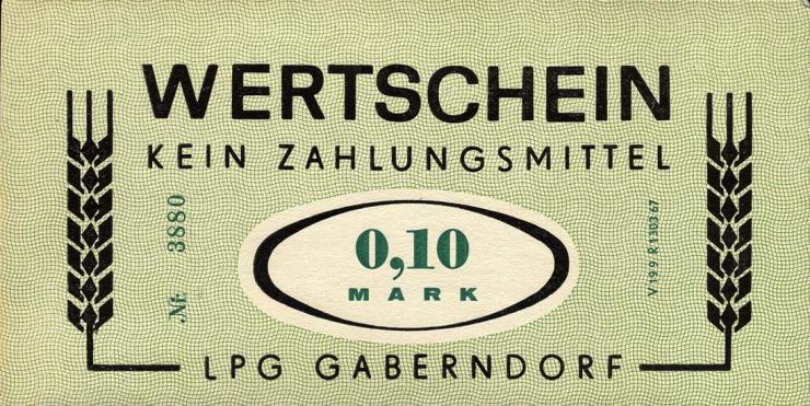 L.032.1 LPG Gaberndorf "Zur Warte" 0,10 Mark (1) 