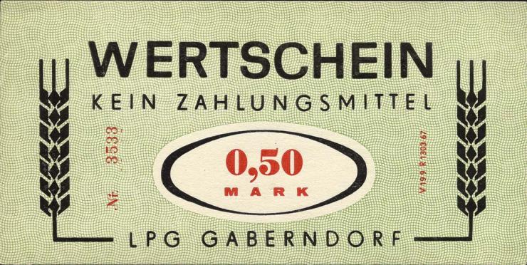 L.032.2 LPG Gaberndorf "Zur Warte" 0,50 Mark (1) 