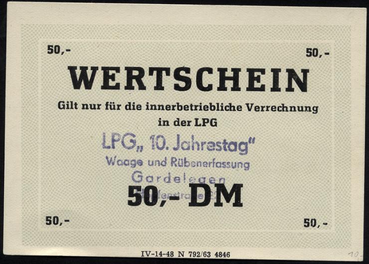 L.033.53 LPG Gardelegen "10. Jahrestag" 50 DM (1) 