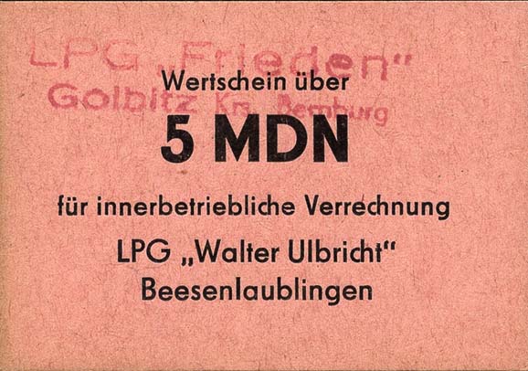 L.038.12 LPG Golbitz "Frieden" 5 MDN (1) 
