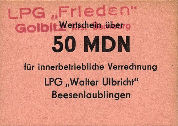 L.038.15 LPG Golbitz "Frieden" 50 MDN (1) 