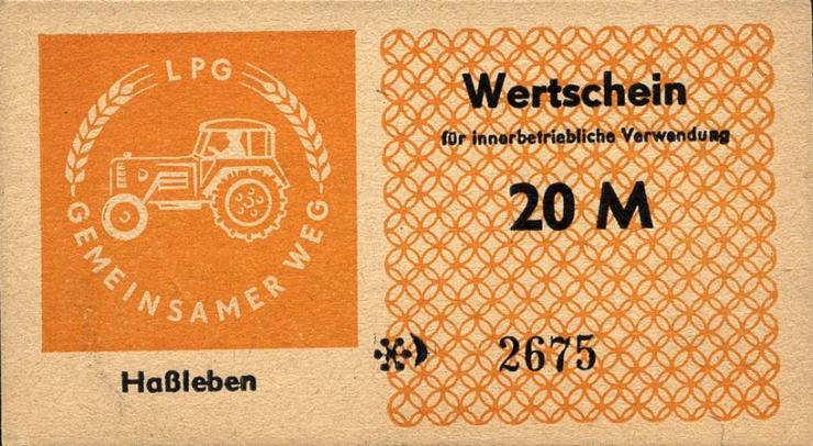 L.053.7 LPG Haßleben "Gemeinsamer Weg" 20 Mark (1) 