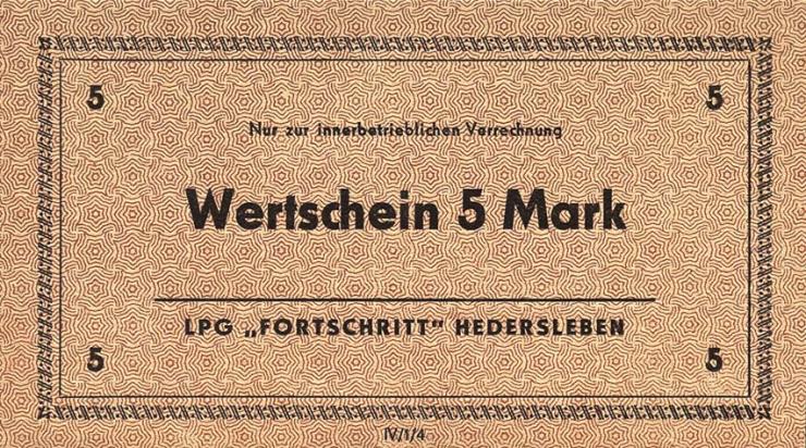L.054 LPG Hedersleben "Fortschritt" 5 Mark (1) 