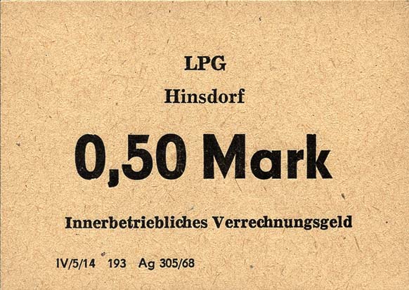L.057a.01 LPG Hinsdorf "August Bebel" 0,50 Mark (1) 