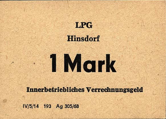 L.057a.02 LPG Hinsdorf "August Bebel" 1 Mark (1) 