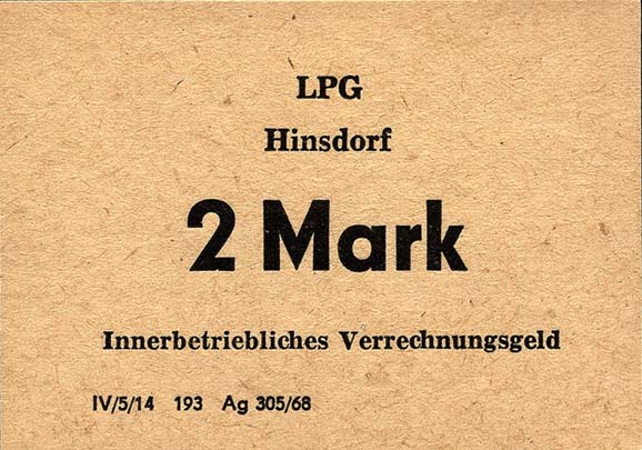 L.057a.03 LPG Hinsdorf "August Bebel" 2 Mark (1) 
