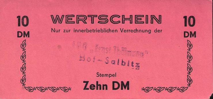 L.058a.06 LPG Hof-Salbitz "Ernst Thälmann" 10 DM (1) 