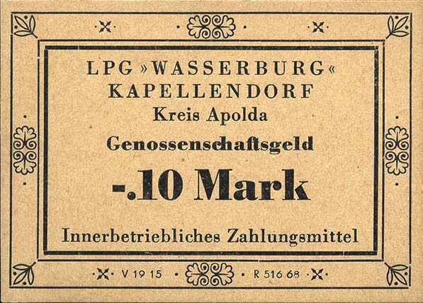 L.063.1/3 LPG Kapellendorf "Wasserburg" 0,10 -100 Mark (1) 
