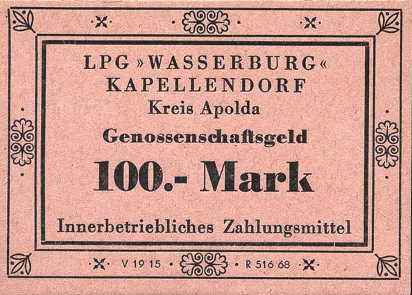 L.063.3 LPG Kapellendorf "Wasserburg" 100 Mark (1) 