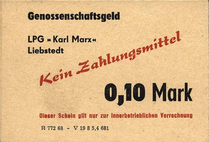 L.077.05 LPG Liebstedt "Karl Marx" 0,10 Mark (1) 