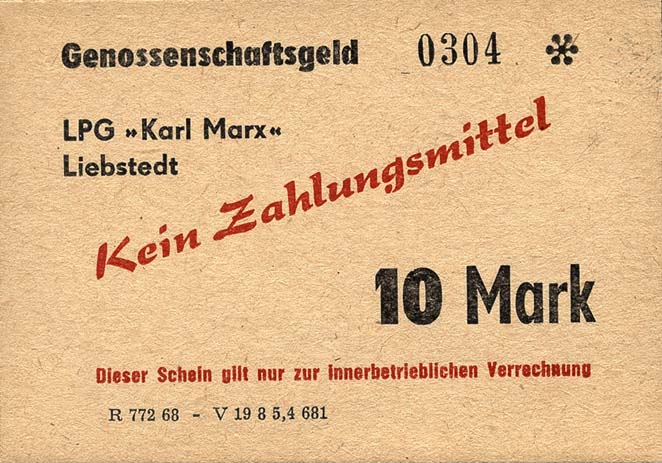 L.077.13 LPG Liebstedt "Karl Marx" 10 Mark (1) 